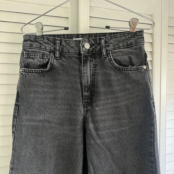 Zara Women's Washed Black Straight Leg Jeans - Picture 3 of 6